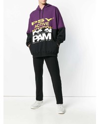 violetter bedruckter Pullover mit einem Kapuze von Pam Perks And Mini