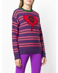 violetter bedruckter Pullover mit einem Rundhalsausschnitt von Pinko