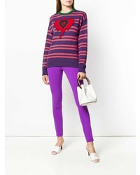 violetter bedruckter Pullover mit einem Rundhalsausschnitt von Pinko