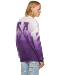 violetter bedruckter Pullover mit einem Rundhalsausschnitt von Off-White