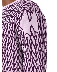 violetter bedruckter Pullover mit einem Rundhalsausschnitt von Opening Ceremony