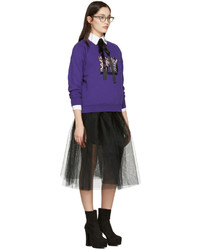 violetter bestickter Pullover von Marc Jacobs