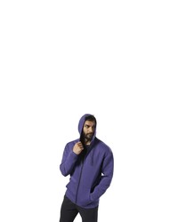 violetter Fleece-Pullover mit einem Kapuze von Reebok