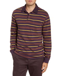 violetter horizontal gestreifter Polo Pullover