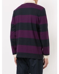 violetter horizontal gestreifter Polo Pullover von Kent & Curwen