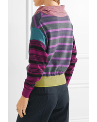violetter horizontal gestreifter Pullover von Loewe