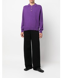 violetter Polo Pullover von Bode