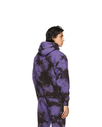 violetter Mit Batikmuster Pullover mit einem Kapuze von Psychworld