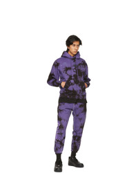 violetter Mit Batikmuster Pullover mit einem Kapuze von Psychworld