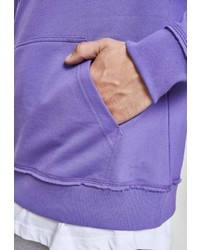 violetter Pullover mit einem Kapuze von Urban Classics