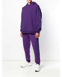 violetter Pullover mit einem Kapuze von Kappa