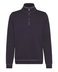 Modische Violetten Pullover Mit Einem Rei Verschluss Am Kragen F R