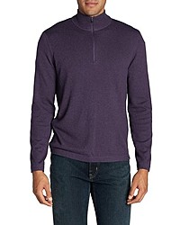 violetter Pullover mit einem Reißverschluss am Kragen von Eddie Bauer