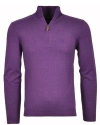 violetter Pullover mit einem Reißverschluss am Kragen von RAGMAN