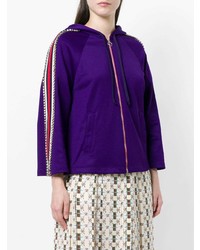 violetter Pullover mit einem Reißverschluß von Gucci