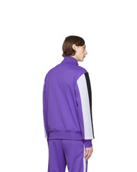 violetter Pullover mit einem Reißverschluß von Palm Angels