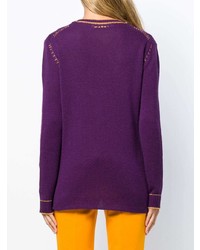 violetter Pullover mit einem Rundhalsausschnitt von Marni