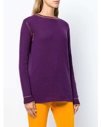 violetter Pullover mit einem Rundhalsausschnitt von Marni