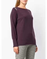 violetter Pullover mit einem Rundhalsausschnitt von Fabiana Filippi