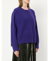 violetter Pullover mit einem Rundhalsausschnitt von Le Ciel Bleu