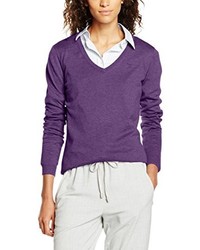 violetter Pullover mit einem V-Ausschnitt von GANT