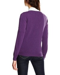 violetter Pullover mit einem V-Ausschnitt von GANT