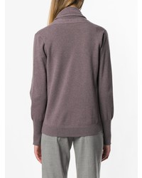 violetter Pullover mit einem V-Ausschnitt von Fabiana Filippi