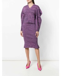 violetter Pullover mit einem V-Ausschnitt von Stella McCartney