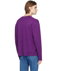 violetter Pullover mit einem V-Ausschnitt von Wooyoungmi
