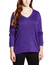 Modische Violetten Pullover Mit Einem V Ausschnitt F R Damen F R Herbst