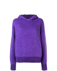 violetter Pullover mit einer Kapuze von Laneus