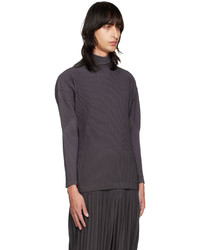 violetter Rollkragenpullover von Homme Plissé Issey Miyake