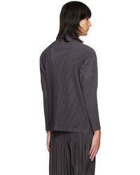 violetter Rollkragenpullover von Homme Plissé Issey Miyake