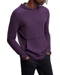 violetter Strick Pullover mit einem Kapuze