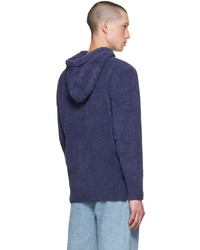 violetter Strick Pullover mit einem Kapuze von AMOMENTO