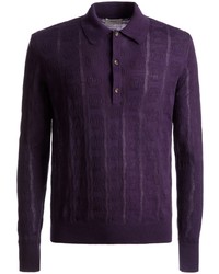 violetter Wollpolo pullover von Bally