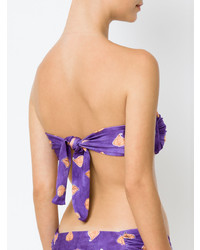 violettes bedrucktes Bikinioberteil von Sissa
