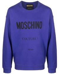 violettes bedrucktes Fleece-Sweatshirt