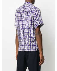violettes bedrucktes Kurzarmhemd von Kenzo