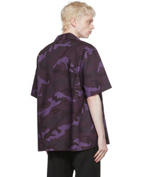 violettes bedrucktes Kurzarmhemd von Valentino