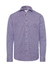 violettes bedrucktes Langarmhemd von Brax