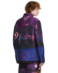 violettes bedrucktes Langarmhemd von Valentino