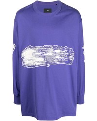 violettes bedrucktes Langarmshirt von Y-3