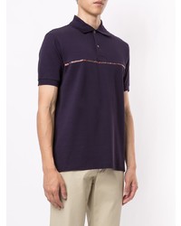 violettes bedrucktes Polohemd von Paul Smith