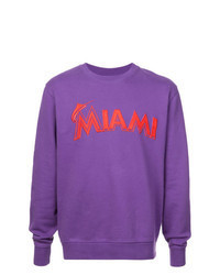 violettes bedrucktes Sweatshirt