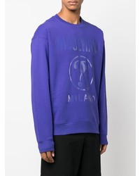 violettes bedrucktes Sweatshirt von Moschino