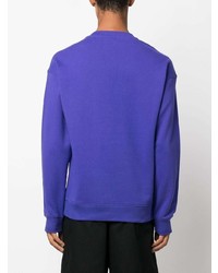 violettes bedrucktes Sweatshirt von Moschino