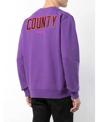 violettes bedrucktes Sweatshirt von Marcelo Burlon County of Milan