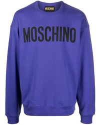 violettes bedrucktes Sweatshirt von Moschino