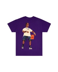 violettes bedrucktes T-Shirt mit einem Rundhalsausschnitt von Travis Scott Astroworld